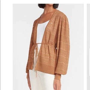 Belted Open Stitch Cardigan